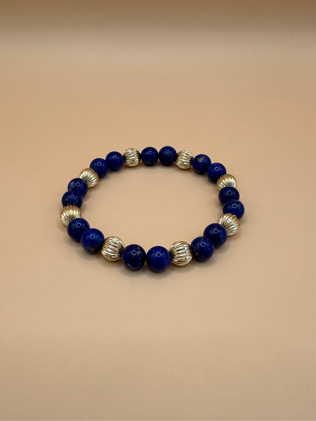 ARMBAND LAPISLAZULI MIT 9k GOLD (8mm)