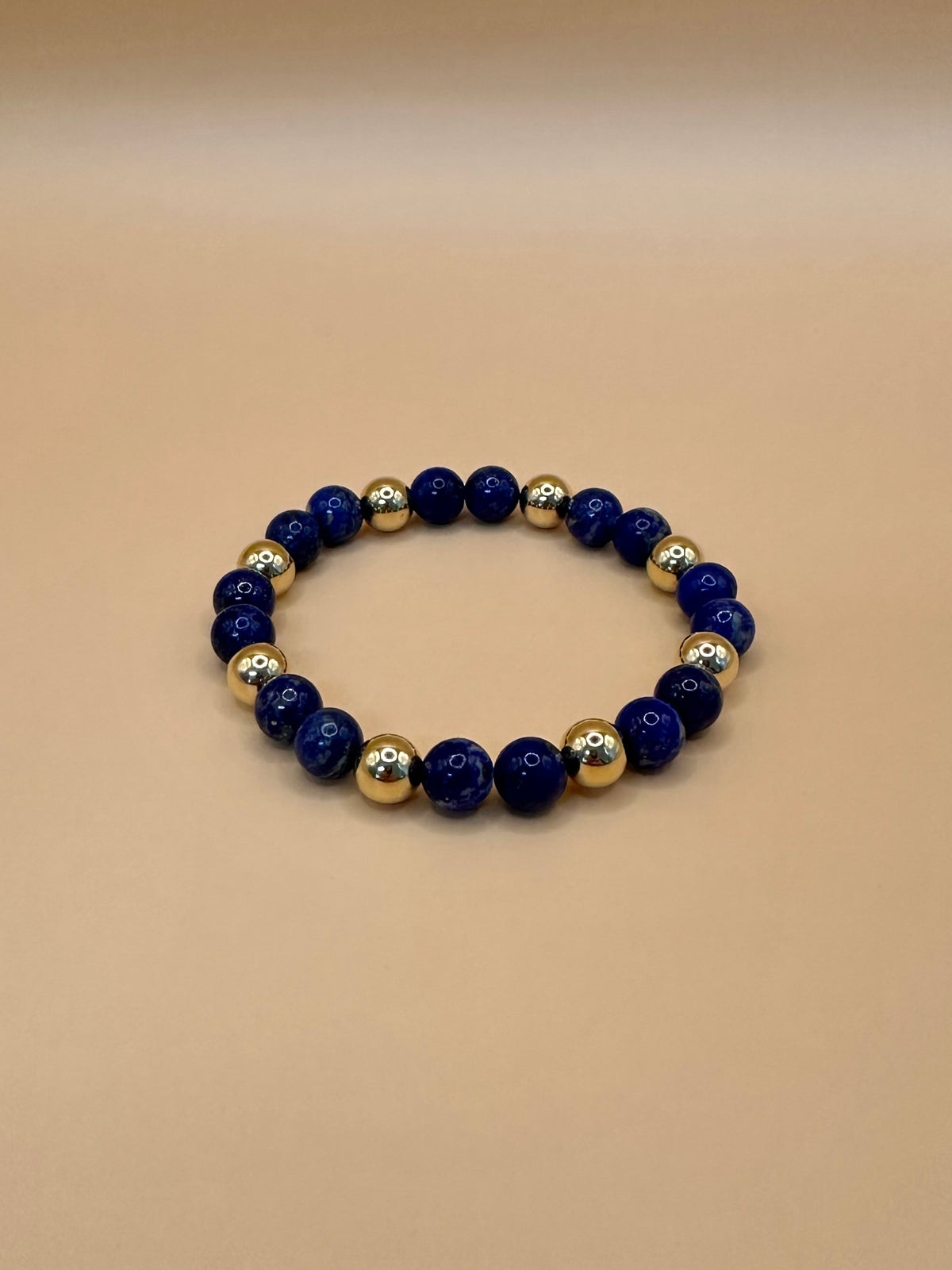 ARMBAND LAPISLAZULI MIT 9k GOLD (8mm)