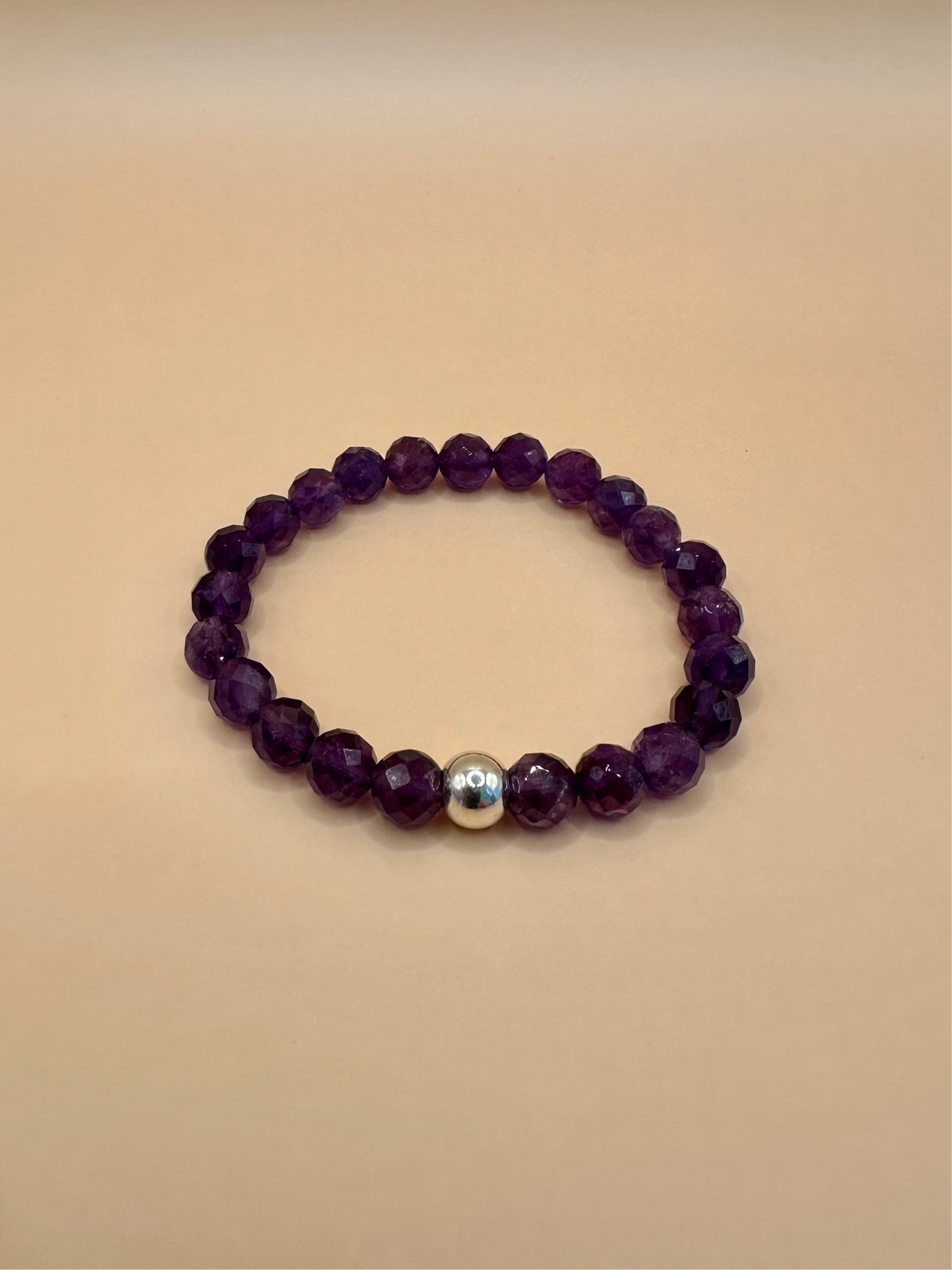 ARMBAND AMETHYST FACETTIERT MIT 925 Silber (8mm)
