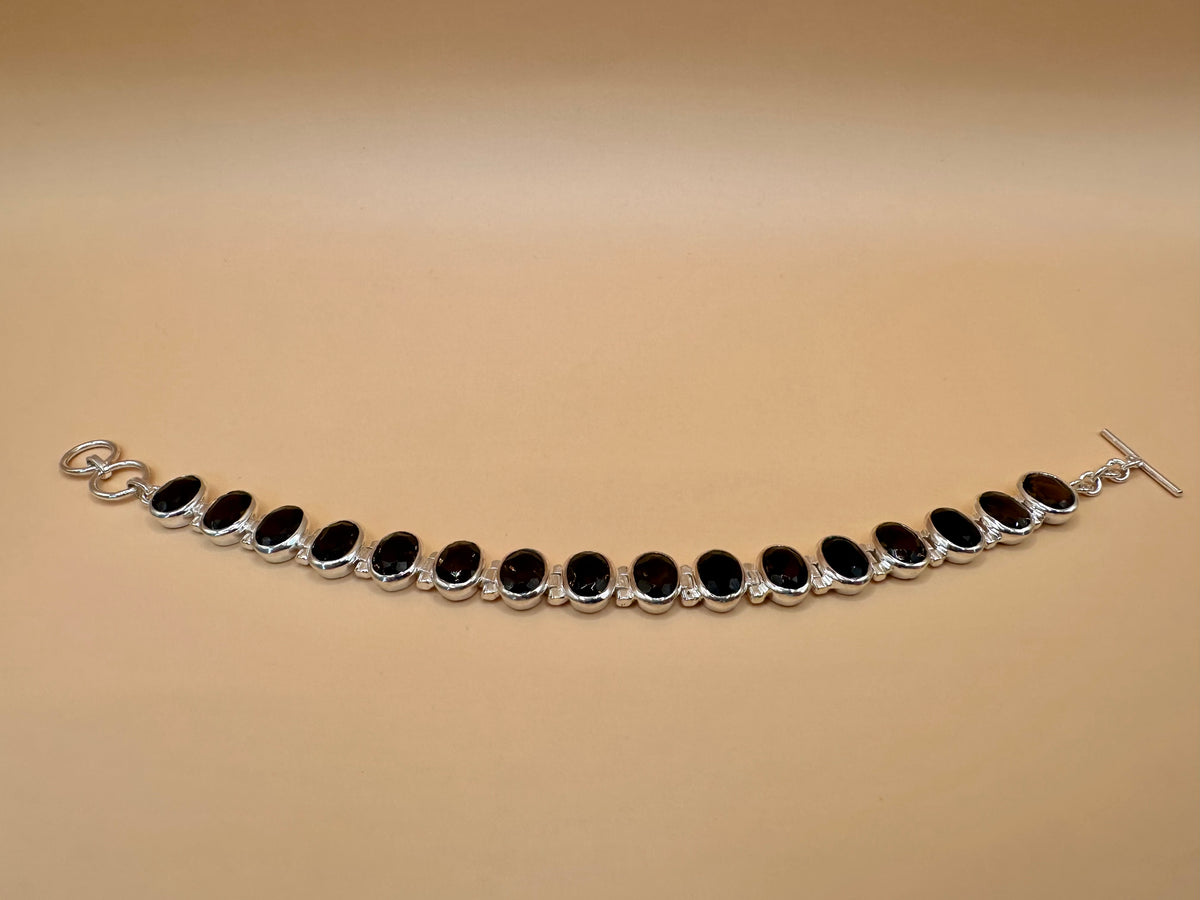925 Silber Armband mit Rauchquarz