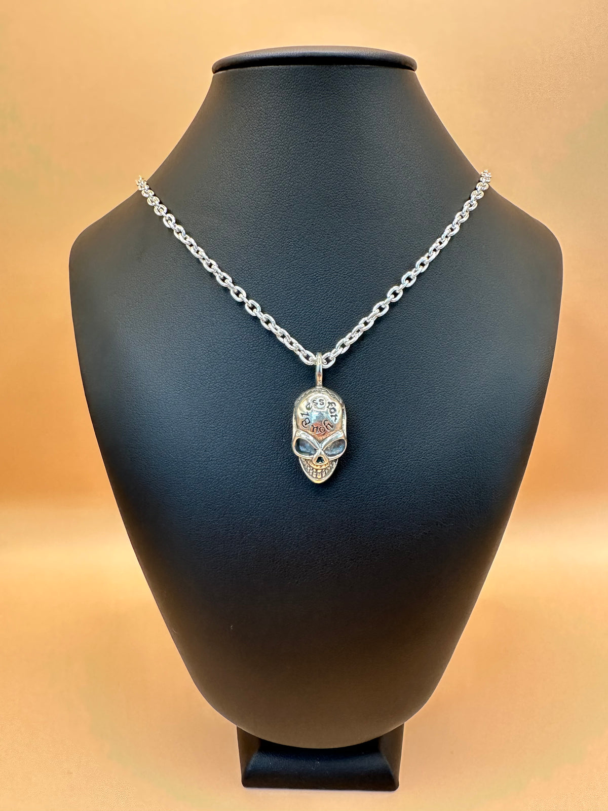 925 Silberkette mit Silber Totenkopf als Anhänger