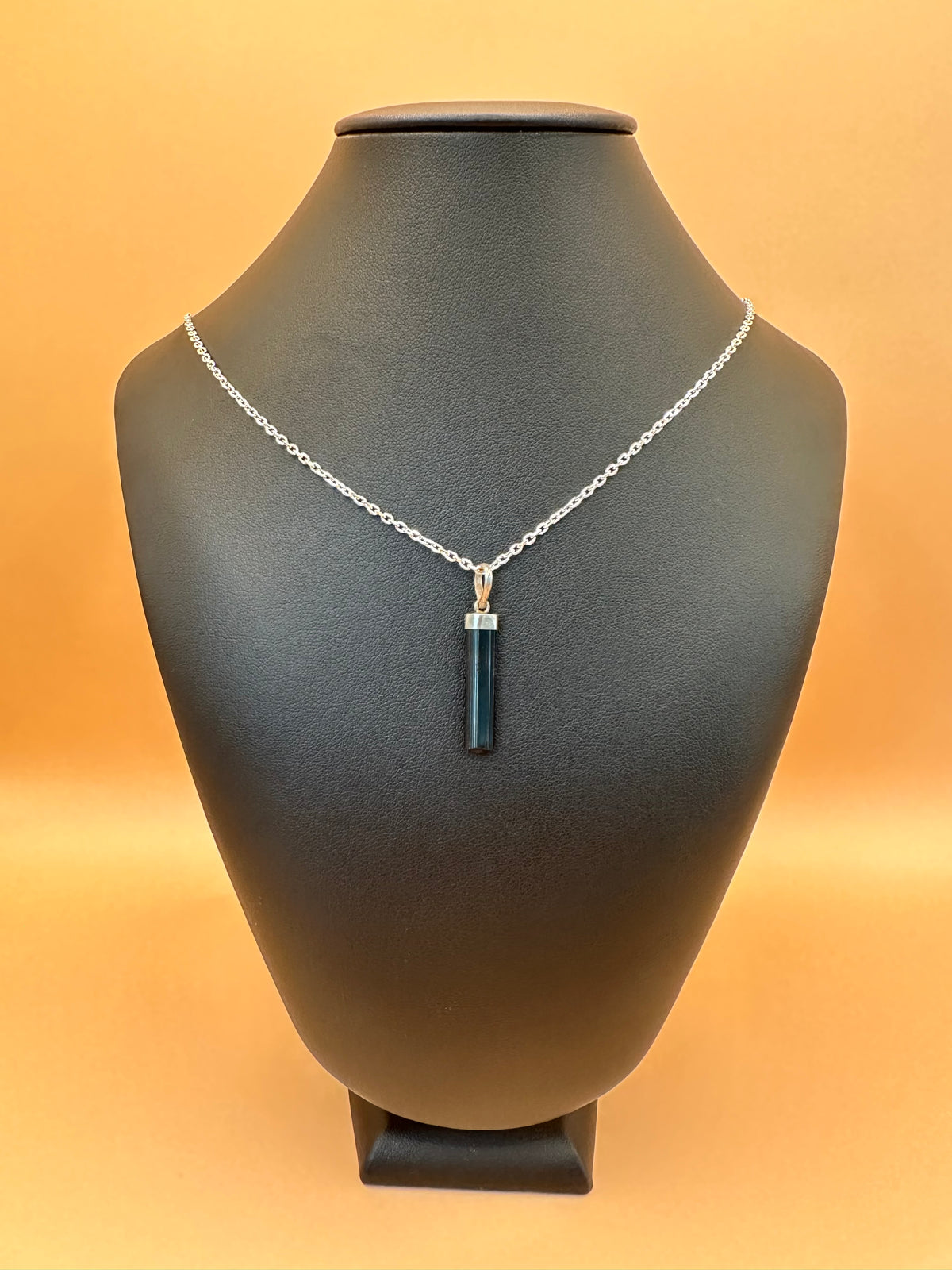 925 Silber Halskette mit Turmalin Anhänger