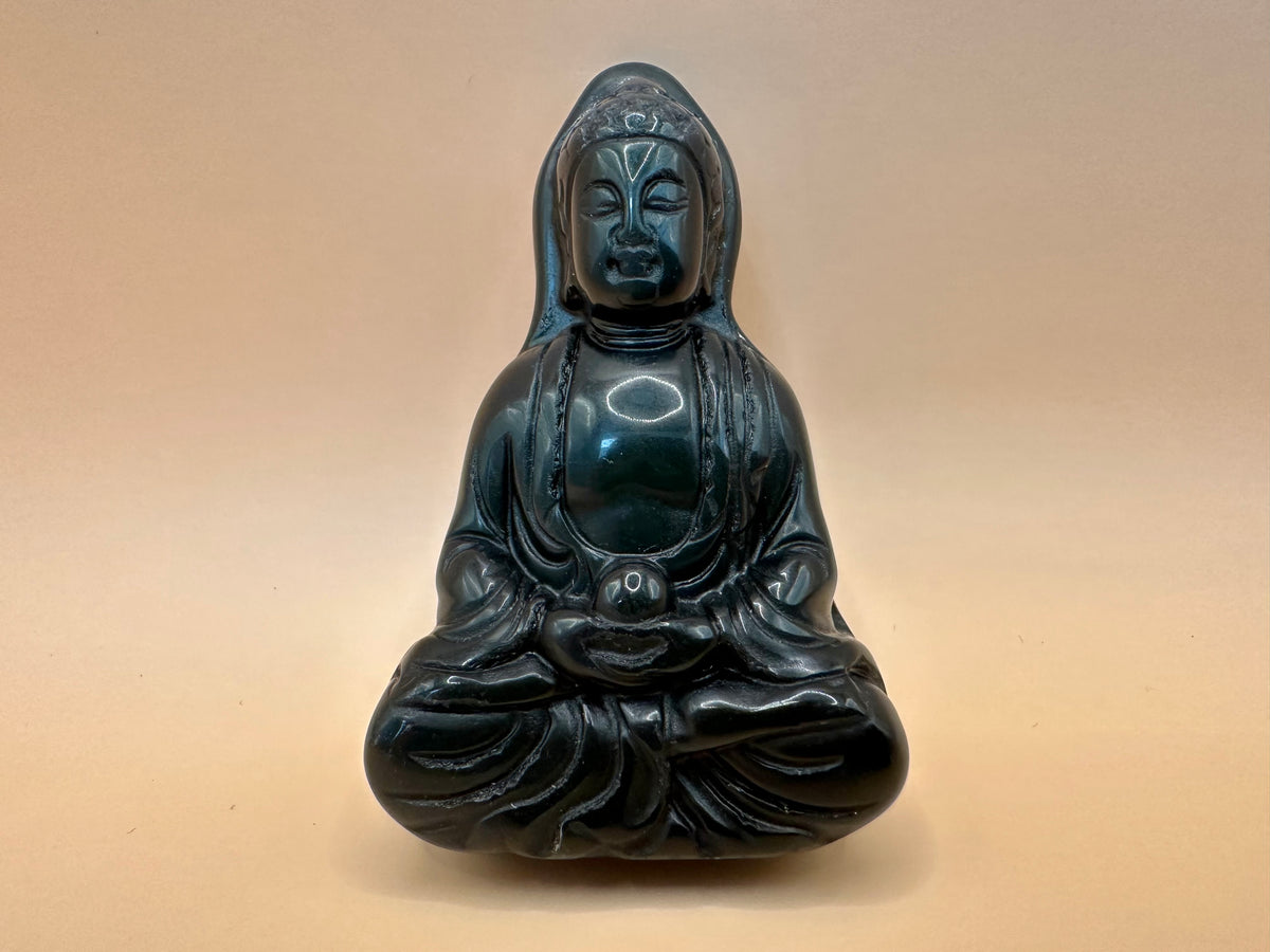 Buddha Figur aus Obsidian