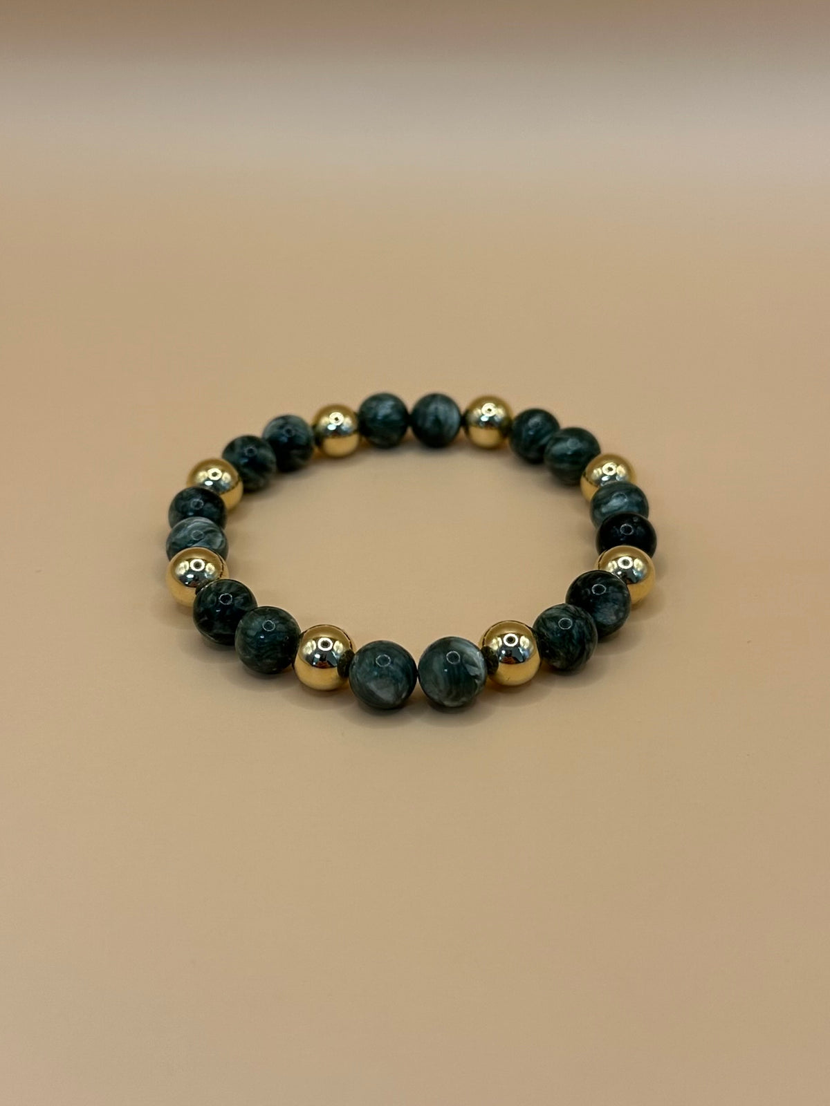 ARMBAND SERAPHINIT MIT 9k GOLD (8mm)