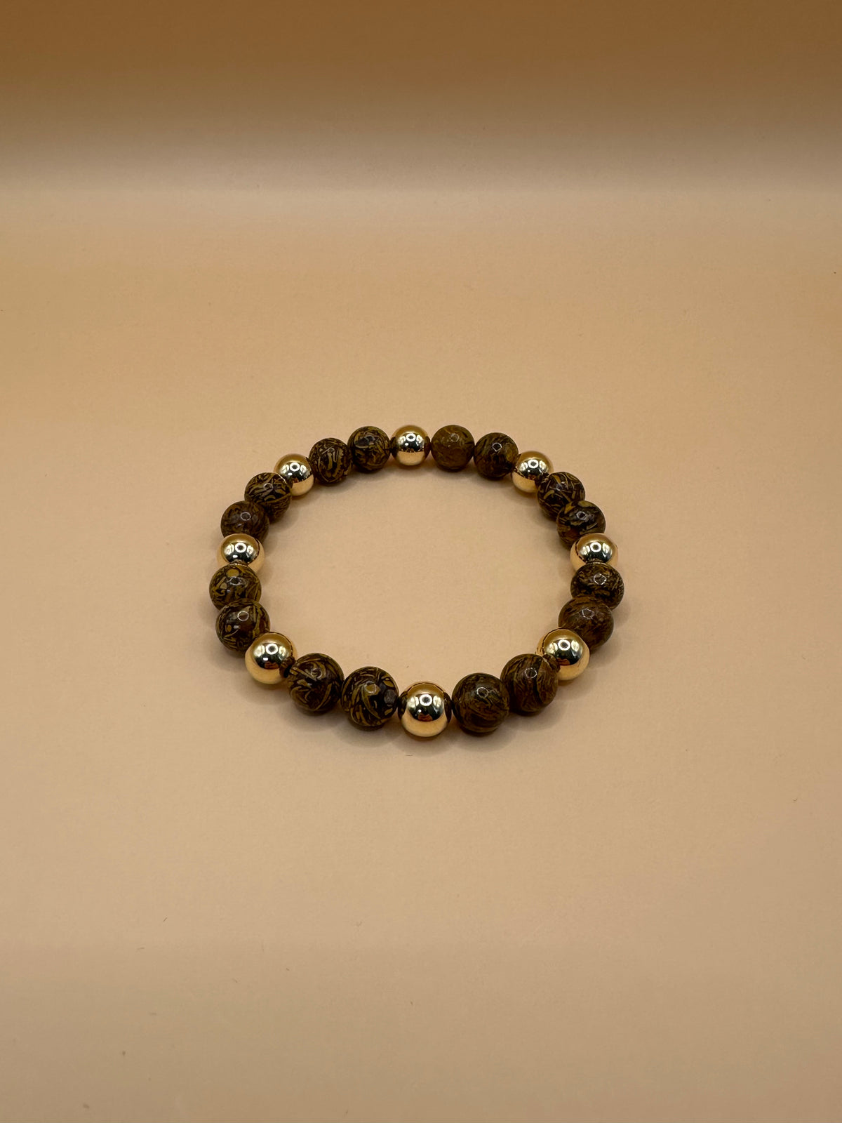 ARMBAND SCHLANGEN JASPIS MIT 9k GOLD (8mm)