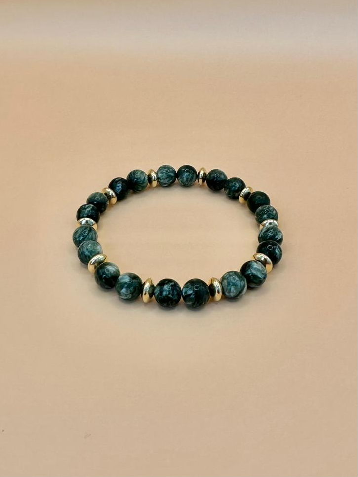 ARMBAND SERAPHINIT MIT 9k GOLD (8mm)