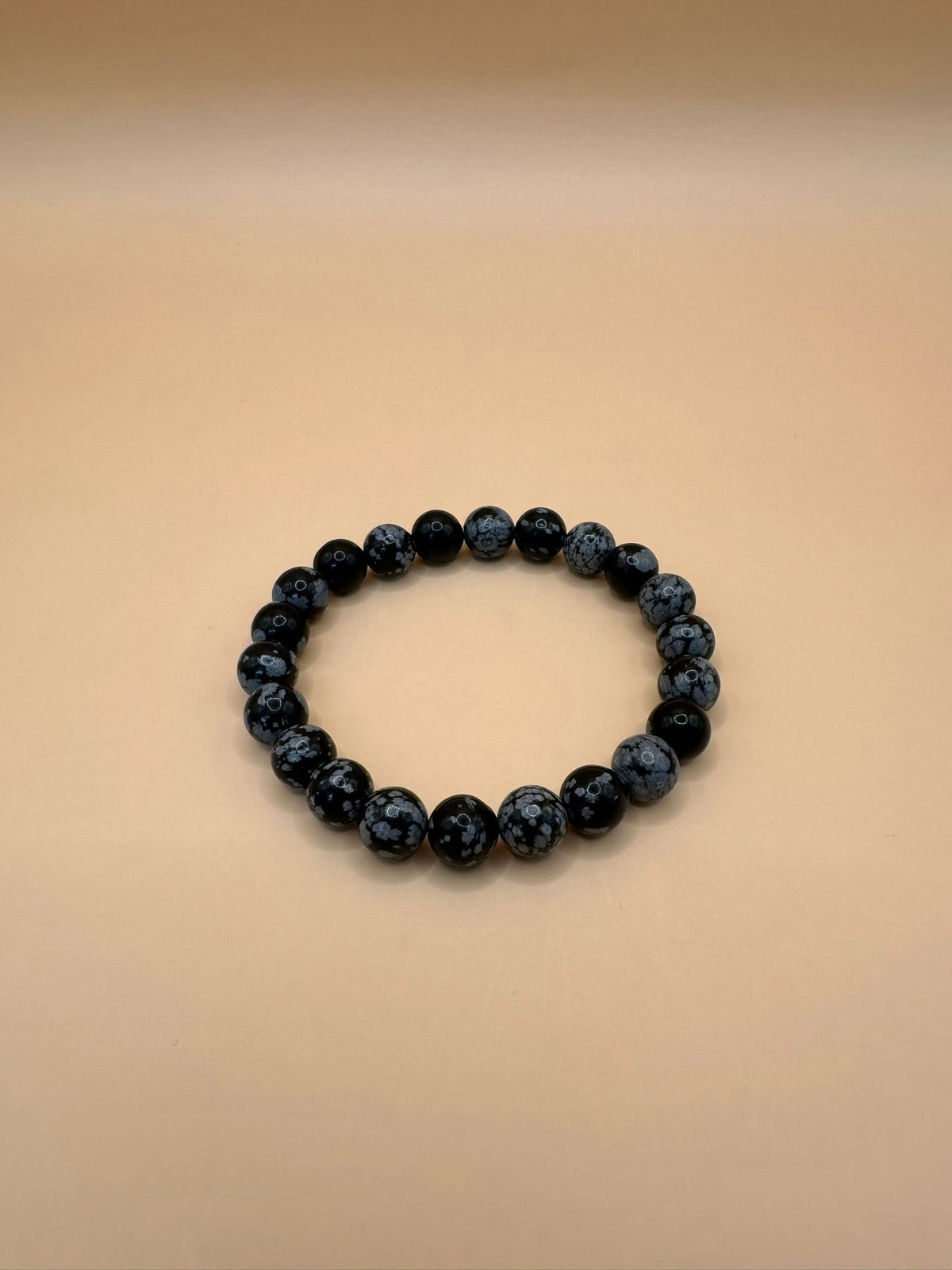 ARMBAND SCHNEEFLOCKEN OBSIDIAN (8mm)